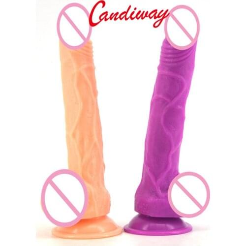 Realistic Giant Dildo Flexible penis textured cock shaft suction cup female Deep masturbation virgina G Spot Sex toy for women