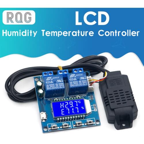 Humidity Temperature Controller Digital Thermometer Hygrometer Control Module Dual Output LCD Automatic Constant Regulator Board