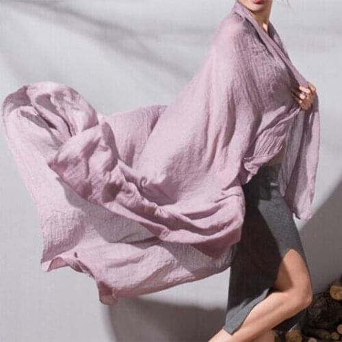 Women Solid Color Cotton Scarf Soft Linen Scarf Shawls and Wraps Candy Colored Female Foulard Muslim Head Scarves Hijab Stoles