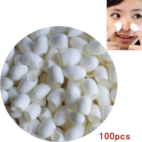 100 Pcs Silkworm Balls Purifying Whitening Exfoliating Scrub Blackhead Remover Natural Silk Cocoons Facial Skin Care HJL