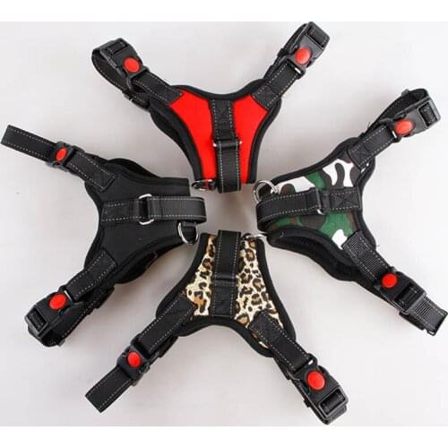 Medium And Large Dog Harness Vest Reflective Tape Yarn Breathable and Comfortable Mesh Pet Dog Leash Big Dog Harness E2S