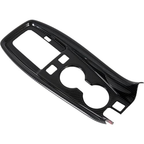 Carbon Fibe Style Front Water Cup Holder Frame Protector Cover Trim Accessories Fit For Toyota Prius 2017-2020