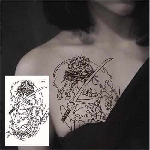 Waterproof Temporary Tattoo Forest Dragon Tattoos Sticker for Makeup Body Art Tattoo Black Sexy Big Skull Flower Tatto Men Women