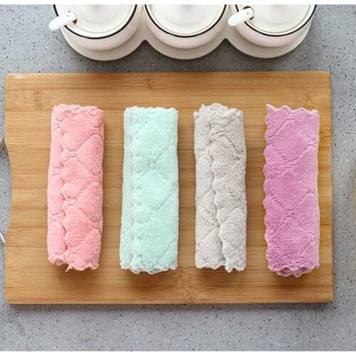 5pcs Absorbent Microfiber Kitchen Dish Cloth Wipe Cloth Fish Scale Wipe Cloth Household Cleaning Towel Kitchen Tools Gadgets