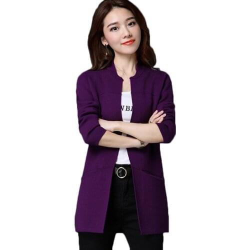 Spring Autumn Women Knit Sweater Cardigan Jacket Coat Loose Large Size Long Sweater Cardigan Female Shawl Outerwear 6 colors Z49