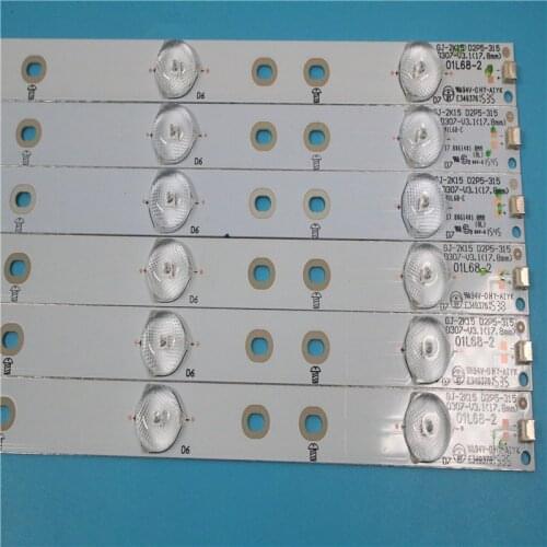 1 set=6PCS New original LED strips for 32"Philips GJ-2K15 D2P5-315 D307-V3.1 01L68-2 E349376 7 LEDs 615mm