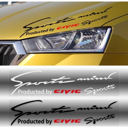 1PCS Car Light Eyebrows Reflective CIVIC Logo Sports Vinyl Decor Sticker For Honda CR-V Accord 7 CIVIC INSPIRE Fit DOHC Vezel