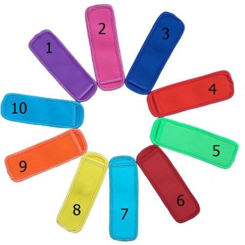 10 pcs Popsicle Holders Pop Ice Sleeves Freezer Summer Icy Block Lolly Cream Holder For Kids 18x6cm Size 10 color