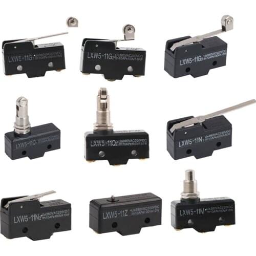 10PCS LXW5 11N1 11N2 11G1 11G2 11G3 11Q1 11Q2 11D1 11M travel witches button Limit Switch 3 Screw Terminal Micro SwitchMomentary