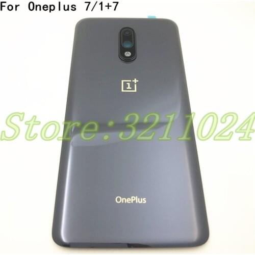100% Original Glass 6.41" For Oneplus 7 1+7 Back Battery Cover Rear Door Panel Housing Case+Camera Lens Frame +Adhesive Sticker