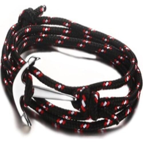 2021 Trendy Stainless Steel Flower Rope Multi-loop Metal Anchor European And American Style Bracelet Suitable For Women And Men