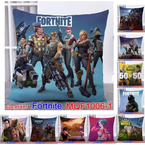 45*45 Pillow Cover Decoration Cartoon Anime Figure Cushion Cover Fort Nites Car Sofa Living Room Pillowcase Room Home Decor