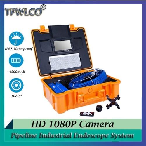 7inch Monitor 20m Cable Reel 25mm Camera Head Pipeline Industrial Endoscope System With Keyboard And IP68 Waterproof