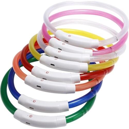 Anti-Collision LED Pet Dog Collar Light 2 Mode Lighting Charging Dog Night Anti-Danger Collar For Small And Medium Pet Supplies