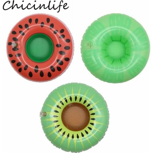Chicinlife 1Pcs Watermelon Lemon kiwifruit Inflatable Drink Cup Holder Swimming Pool Float Birthday Beach Summer Party Supplies