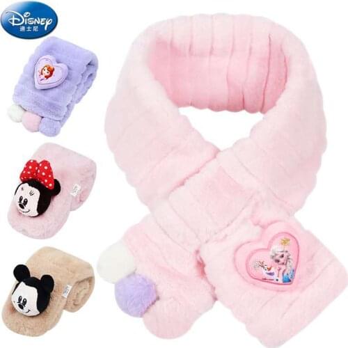Disney Mickey Frozen children scarf for girls autumn winter outer wind proof thickening warm knitted scarf suitable 3-10 years