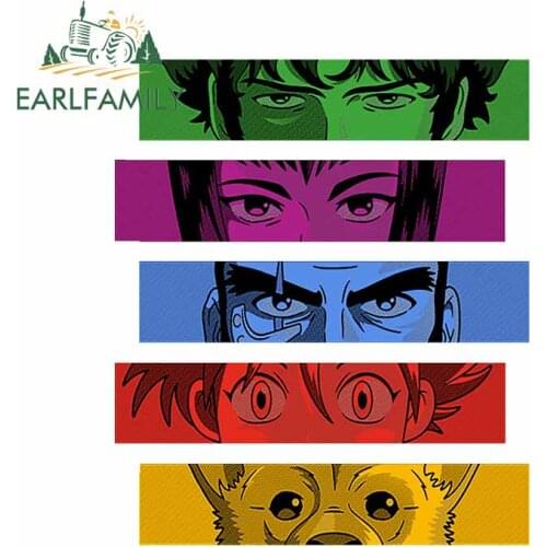 EARLFAMILY 13cm x 11cm for Cowboy Bebop Team Refrigerator VAN Car Stickers RV Cartoon Decal Windshield Personality Car Styling