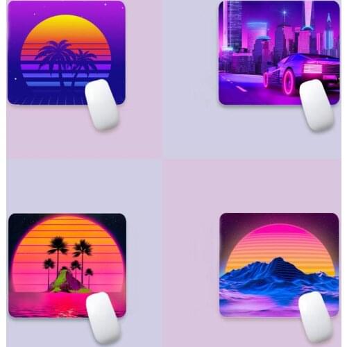 Synthwave Digital Art Office Mice Gamer Soft Mouse Pad edge native rubber special game mouse pad polyethylene table mat non slip