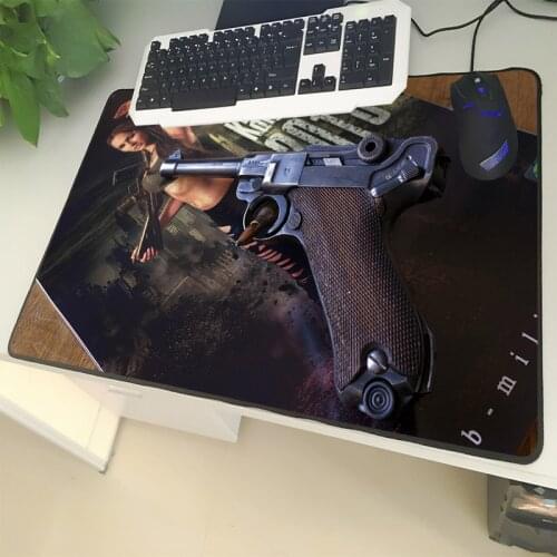 XGZ Guns Enthusiasts Large Size Mouse Pad Sewing Pistol Pattern Rifle Magazine Laptop PC Table Mat Rubber Universal Non-slip