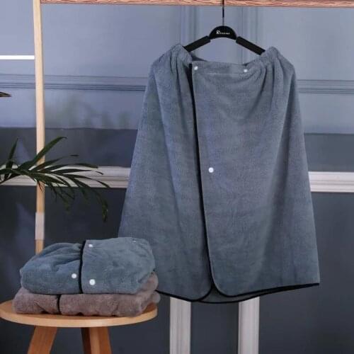 Soft microfiber mens wearable bath towel adult quick-drying bath towel bathrobe beach towel blanket