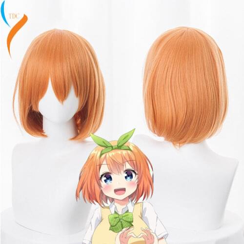 2019 New Nakano Yotsuba Cosplay Wig Gotoubun No Hanayome The Quintessential Quintuplets Women Orange Cosplay Wig Nakano Yotsuba