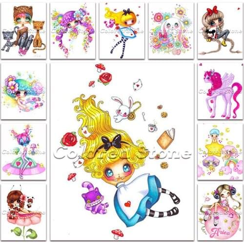 New Diamond painting Cartoon girl bunny unicorn doll cute 5D DIY Full Square Drill embroidery Cross stitch 3D Round Drawing 082