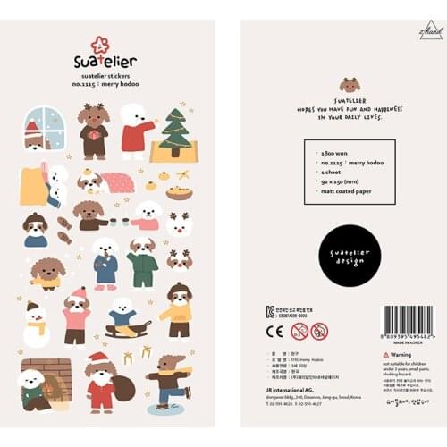 Origin Korea Sonia Scrapbooking High Quality Paper Sticker Merry Dogs Book Label DIY Diary Craft Decoration Homehold Suoolies