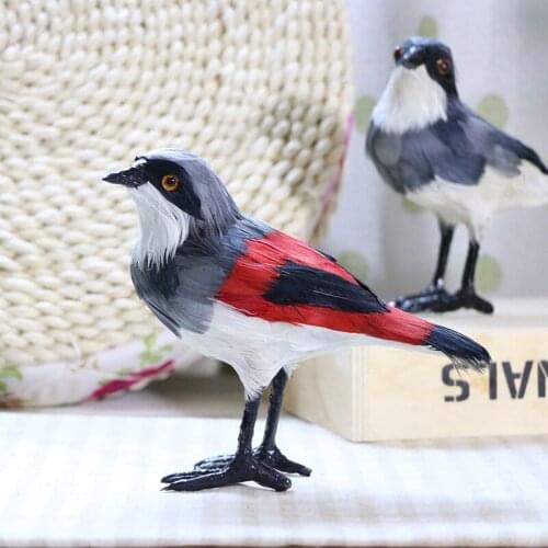 Garden Simulation Shrike Emulational Shrike Bird Sculpture Window Gardening Decorative Bird Garden Craftwork Decor Statues GY41