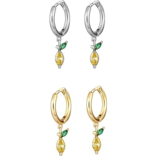 Summer Fruits Series Hoop Earrings for Women Ear Piercing Jewelry Circle Hanging Earring Pendientes Plata Wholesale Aretes