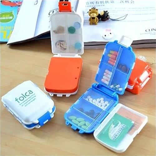 Mini Folding Pill Box Medical Drugs Tablet Storage Medicine Case Organizer Travel Pill Case Dispenser Holder Health Care Tool