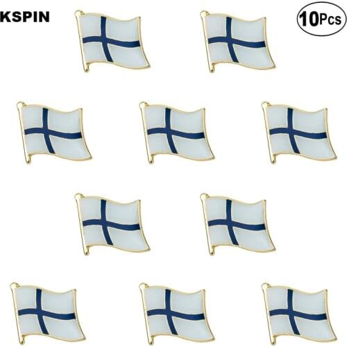 Finland Flag Lapel Pin Flag badge Brooch Pins Badges 10Pcs a Lot