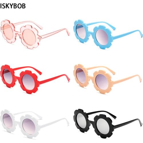 Glasses Round Sun Flower Kids Sunglasses Boys Girls Round Uv400 Glasses Sunglasses Children Lovely Baby Childrens Sun Glasses