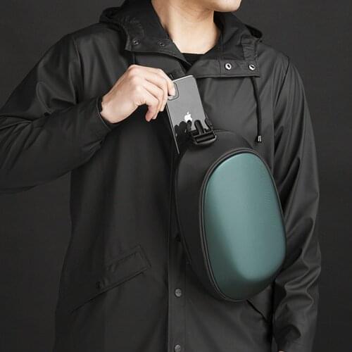 Xiaomi Mijia TAJEZZO ARCH BEABORN Polyhedron PU Backpack Bag Waterproof Leisure Curved Rib PC Chest Pack Bags for Men Women