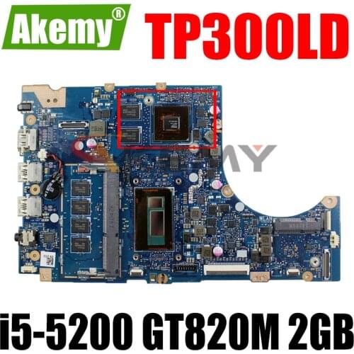 TP300LD Motherboard i5-5200 CPU GT820M 2GB 4GB RAM For ASUS TP300L TP300LD TP300LJ Q302L Q302LA laptop Mainboard Test OK