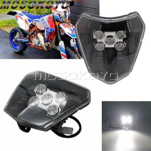 Universal LED E8 Headlight for Enduro Supermoto Lighting 150 XC-W 250 EXC-F 300 EXC SIX DAYS 350 450 500 TE FE TC Motocross