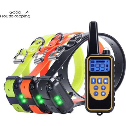 800m Electric Remote 3 Dog Anti Bark Control Device Rechargeable Dog Training Aids Waterproof Dog Training Collars Anti-barking