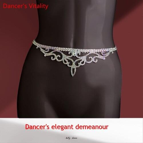 Belly dance costumes for women belly dancing accessories customized length AB stones belt girls dance Jewellery