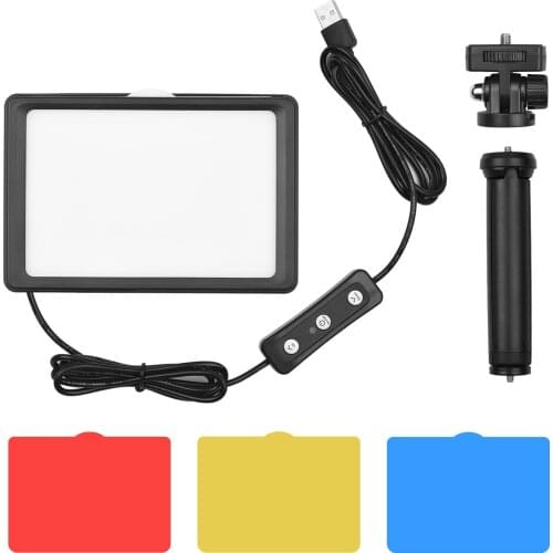 1/2/3 Andoer USB Video Lighting Kit LED Video Light 5600K +Desktop Tripod+180° Mounting Adapter+Color Filter for Video Recording