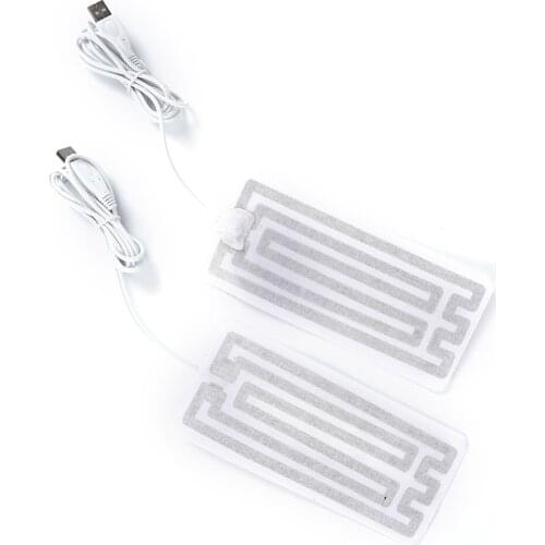 1 Pair 8cm*18cm 5V USB Heated Socks Carbon Fiber Pads Electric Heated Insoles Winter Warm Arm Hands Waist Heated Gloves