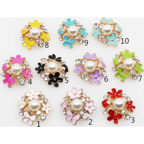 Fashion New 10pc 25mm Flower Flat Back Golden Alloy Buttons/Craft Decorative Button 2019 DIY Wedding Embelishment Button