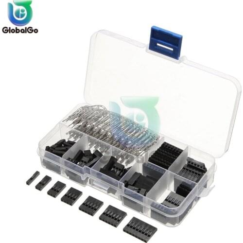 310pcs/pack 2.54mm Male Female Dupont Wire Jumper Line Cable 1/2/3/4/5/6/8 Pin Header Connector with Case For 18-26 AWG Wire