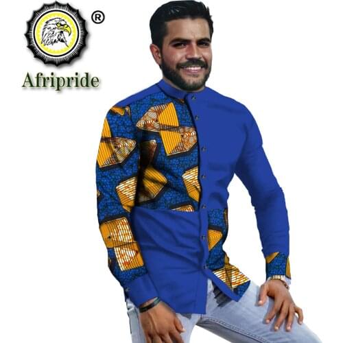 African Shirts for Men Dashiki Shirts Plus Size Casual Blouse Ankara Attire Print Tops Traditional African Clothes S2112004
