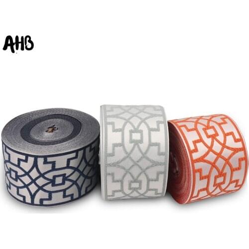 AHB 2Yard 90mm Embroidery Ribbon Luxurious Woven Jacquard Ribbon National Style DIY Clothing Sewing Material Textile Accessories