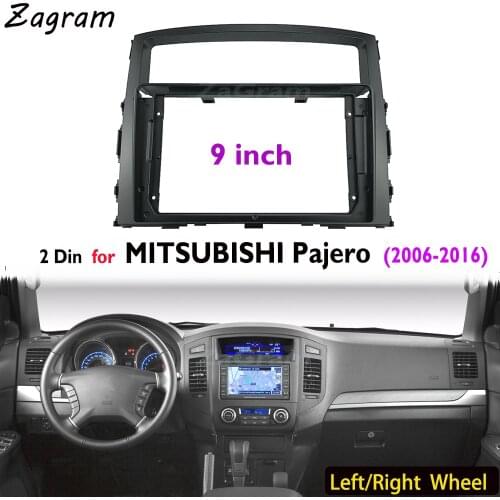 9 Inch 2 Din Car Video Fascia for MITSUBISHI Pajero 2006-2016 Panel Player Audio Dashboard Frame Dashboard Mount Kit