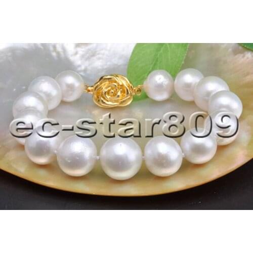 P5819 A+ 8" 14mm White ROUND Edison KESHI REBORN PEARL Bracelet