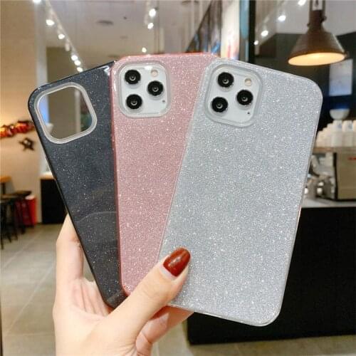Shiny Glitter Candy Color Fashion Transparent Phone Case For iPhone 11 12 Pro Max 12 mini SE 2020 Shockproof Soft TPU Phone Case