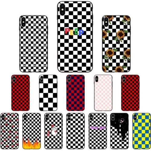 Yinuoda checkerboard checkered chess board Bling Cute Phone Case for iPhone 11 pro XS MAX 8 7 6 6S Plus X 5 5S SE XR SE2020