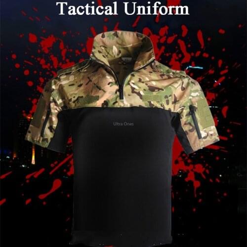 Camouflage Tactical Military Clothes Men Short Sleeve Solider Hutning Army Shirts Cs Shooting Multicam Uniform Suit T-Shirts