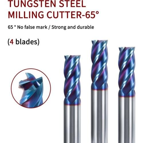 4 flute 1mm-12mm HRC65 carbide end mills, end mills, alloy tungsten steel end mills, end mills, CNC machine tools, end mills