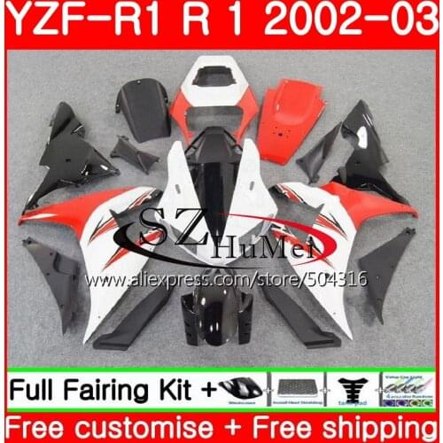 Body For YAMAHA YZF 1000 YZFR1 02 03 Full white YZF-1000 Bodywork 73SH6 YZF R 1 YZF R1 02 03 YZF1000 YZF-R1 2002 2003 Fairing